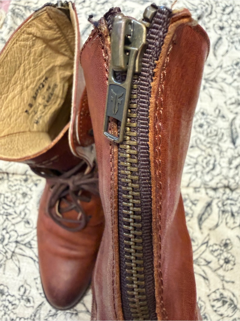 FRYE leather lace-up boots Brown Leather - Picture 10 of 15